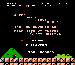 Super Mario Bros Remix - The New Adventures Title Screen